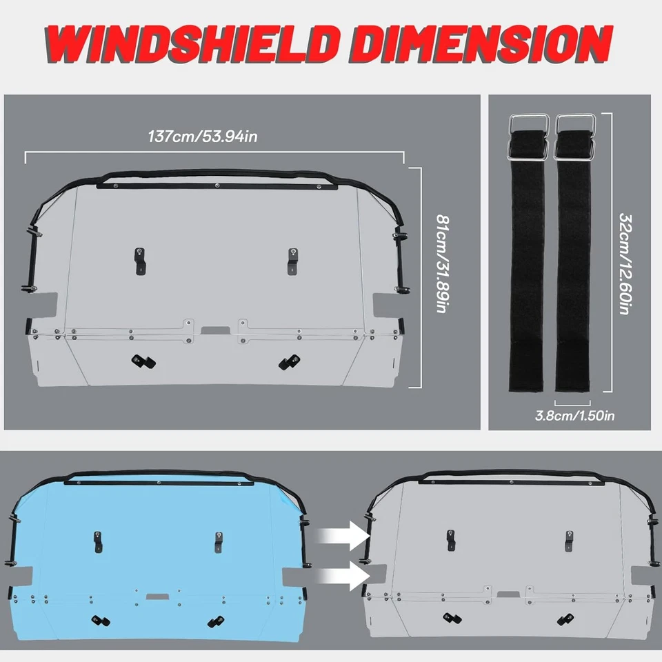 For Yamaha Wolverine RMAX 2 / Wolverine X2 2021-2025 Rear Window Back Windshiled Foto 2 de 4