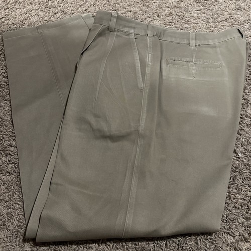 Vintage Lucchese 36x32 Mens Khaki Formal Western Work Pants Pleated Beige Canvas - Picture 5 of 5