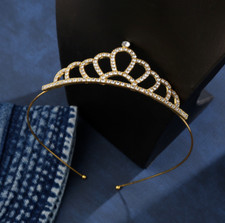 Rhinestone Crystal Tiara Hair Band Kid Girl Bridal Princess Prom Crown Headband