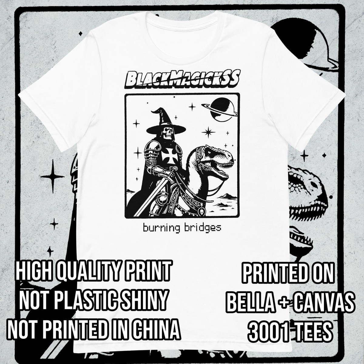 Black Magick SS - BMSS - Burning Bridges T Shirt - Black on
