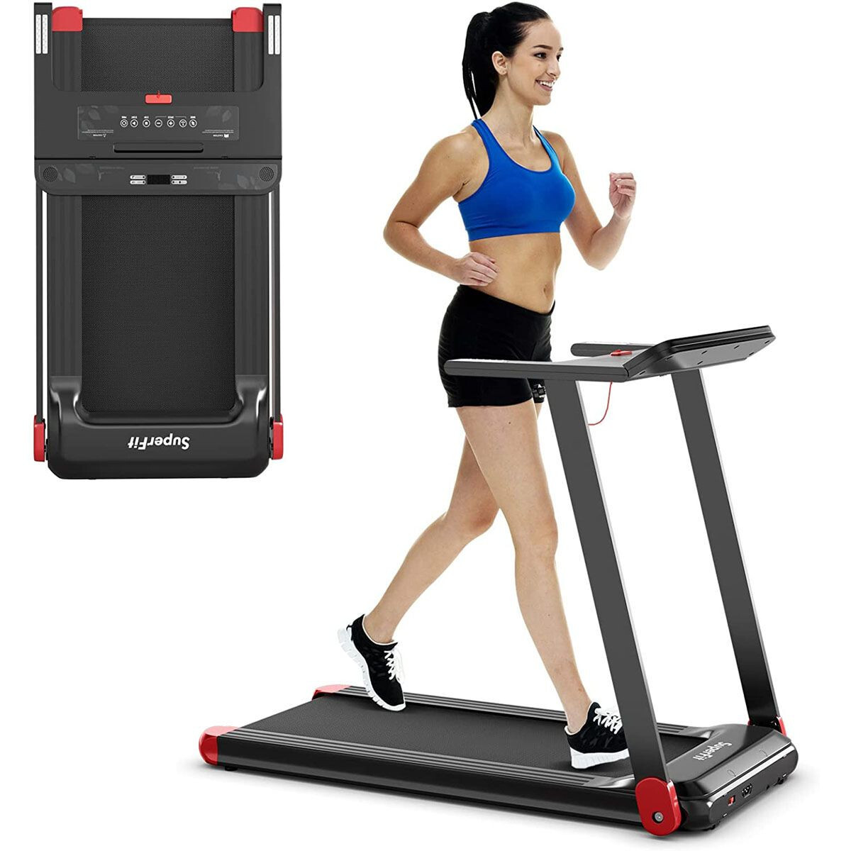 Tapis de course pliable pour appartement, entraînement cardio connecté dans le salon