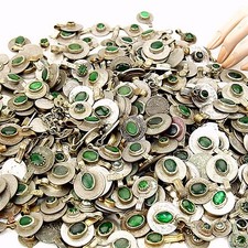 100 real Jeweled COINS Tribal Belly Dance Kuchi Tribe - GREEN Color