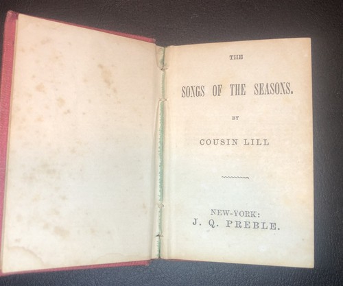 1855 Miniature Book: The Songs of the Seasons by Cousin Lill; J.Q. Preble (N.Y.) - Imagen 4 de 6
