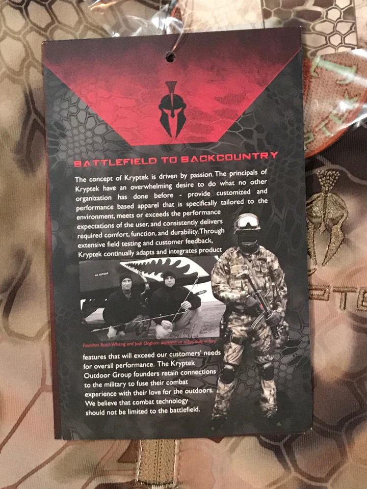 NWT$100 Mens Kryptek Valhallacamo Shirt Zip Neck Long Sleeve XS - Image 4 of 4