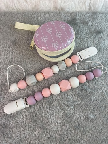 Silicone Pacifier Clip set Dodo Babies 3 Unit Damaged Box