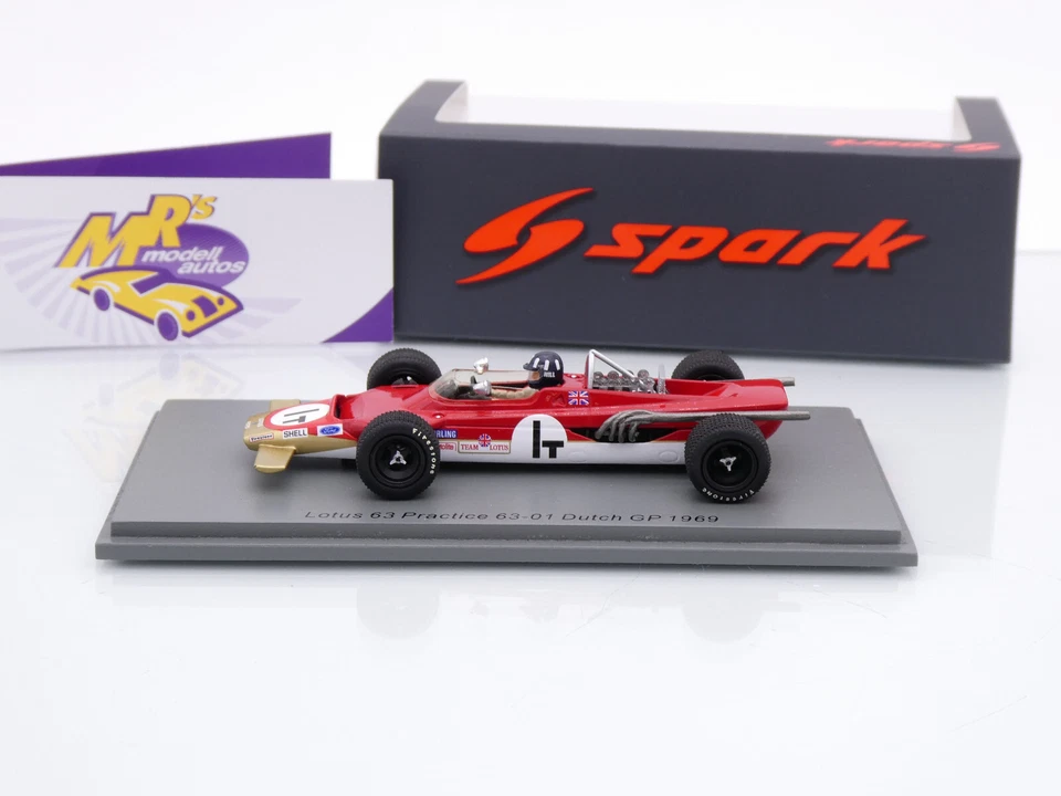 Spark S6350 # Lotus 63 F1 #1T Practice 63-01 Dutch GP 1969 " Graham Hill " 1:43 - Bild 2 von 4