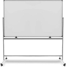 Mobiles Whiteboard Stanford Drehtafel Schultafel beidseitig fahrbar 90x120cm
