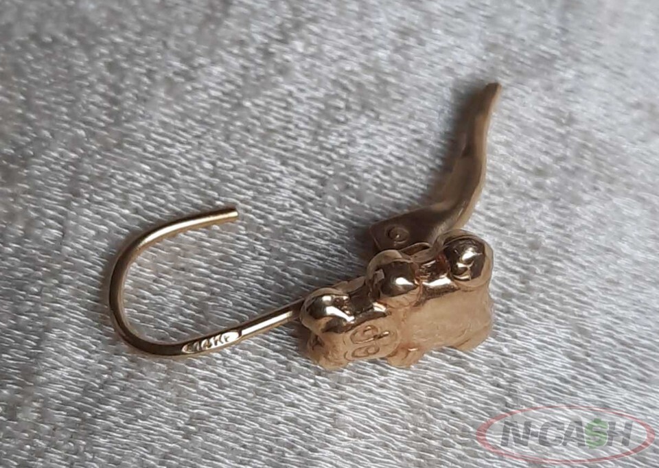 Genuine Teddy Bear 14Kt Yellow Gold Earrings | eBay