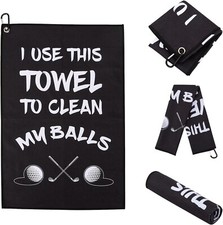 Golf Towel Printed Golf Towels for Golf Bags with Clip Golf Accessories Funny Go