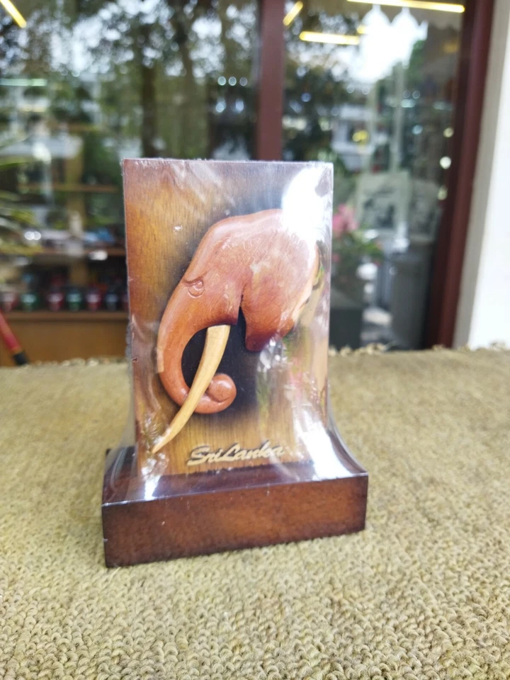 CANETA DE SUPORTE ORGANIZADOR DE MESA DE MADEIRA LÁPIS ESCRITÓRIO CASA RÚSTICA FEITA À MÃO ELEFANTE E - Imagem 2 de 4