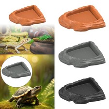 Reptile Bathing Pool Turtle Water Dish Decorative Tortoise Water Food Bowl for