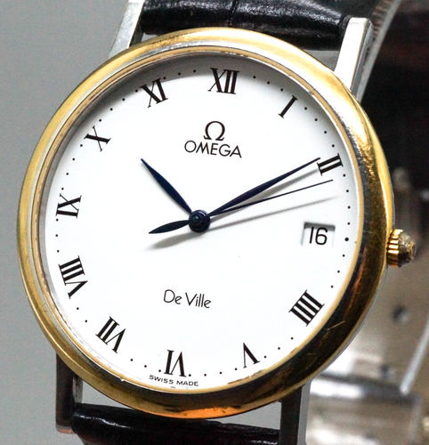 Vintage Omega De Ville 196.2432 Cal.1432 Quartz Herrenuhr 32mm Roman White - Bild 1 von 14