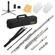 RIVVTA C Flutes Open Hole 16 Keys, Musical Instrument Professional Flute for ...
