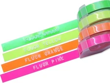MoTEX Refill Tape for Embossing Label Maker, 3/8-Inch, Fluorescent 