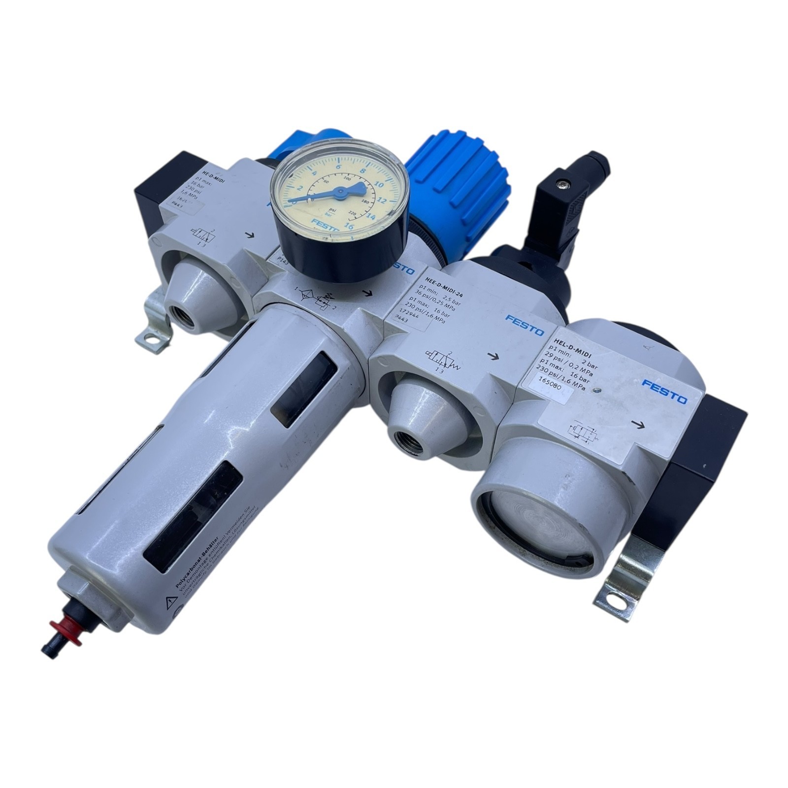 Festo Maintenance Unit Pressure Regulator HE-D-MIDI LFR-D-MIDI-A HEE-D-MIDI-24 HEL-D-M
