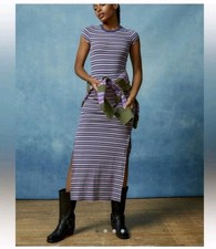 Urban Outfitters BDG T Shirt Midi Dress S Blue,Pink Stripes (Or Purple & Lilac?)