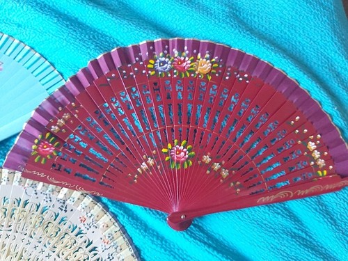 Hand Fans Decorative Bundle X 3 Hand Painted - 第 3/6 張圖片
