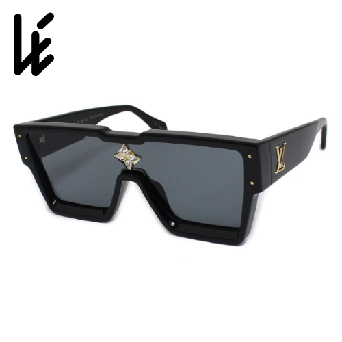 LOUIS VUITTON Cyclone Z1578E Square Black Gold Swarovski Crystals