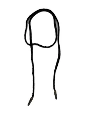 Chrome Hearts Braid Tyn Scroll Necklace in 925 Sterling Silver, Black, No Top, M