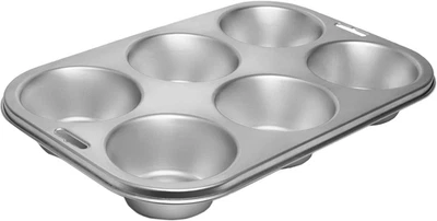 Stainless Steel Extra Large Muffin and Cupcake Pan, 6 Cup - Picture 1 of 12