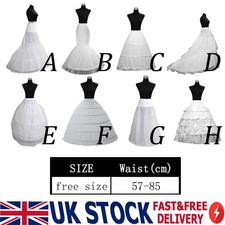 WEDDING BRIDAL DRESS PROM PETTICOAT HOOPS UNDERSKIRT CRINOLINE LARGE WAIST