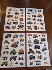 Monster Trucks Temporary Tattoos Kids Waterproof Durable 4 Sheets ST6