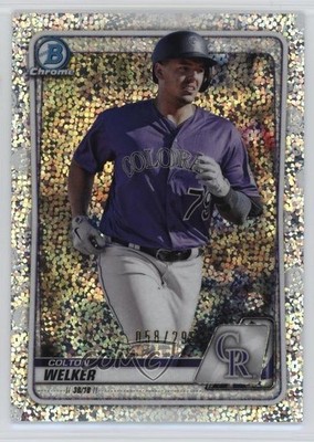 2020 Bowman Chrome Prospects Speckle Refractor 58/299 Colton Welker #BCP-87 19yg