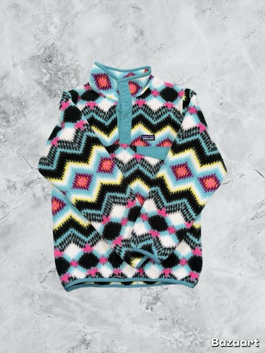 PATAGONIA Synchilla Girls M/10 Snap-T Fleece Pullover Jacket Aztec Pattern - Picture 3 of 9