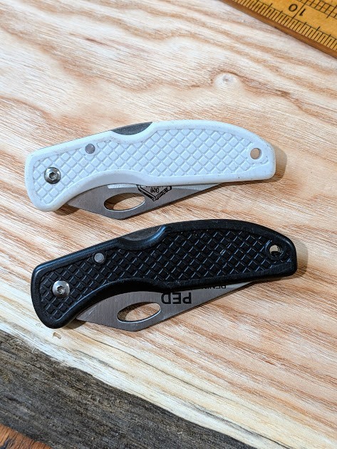 Two  Lockback Folding Knife Promotional Advertising Knives. Partial serrated