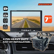 7" Monitor Car Rear View Reversing Parking Camera Night Vision 4Pin Kit Truck
