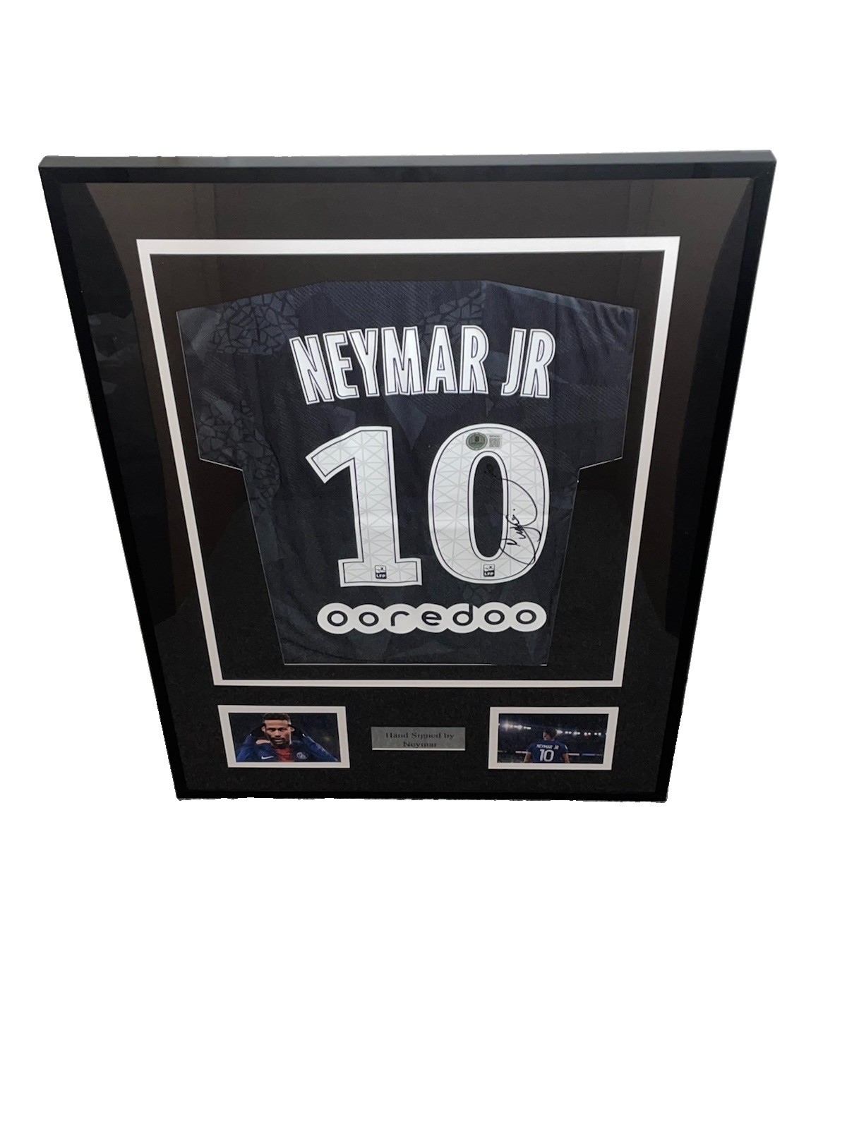 Neymar PSG Framed Signed Football Shirt With Beckett COA