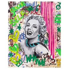 Nastya Rovenskaya- Mixed Media on Canvas "Neon Marilyn"