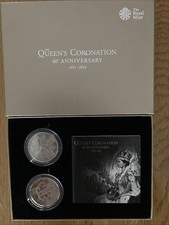 The Queen&rsquo;s Coronation 60th Anniversary &pound;5 and 5 Shilling Coins Boxed
