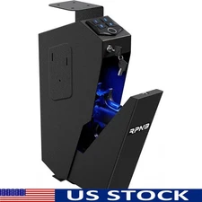 Biometric Fingerprint Handgun Safe Quick Access Vibration Alarm Wall Mount Steel