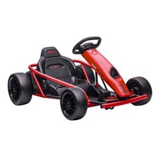 24V Electric Go Kart, 8.1 MPH Drifting Ride-On Toy with Music, Horn  Belt