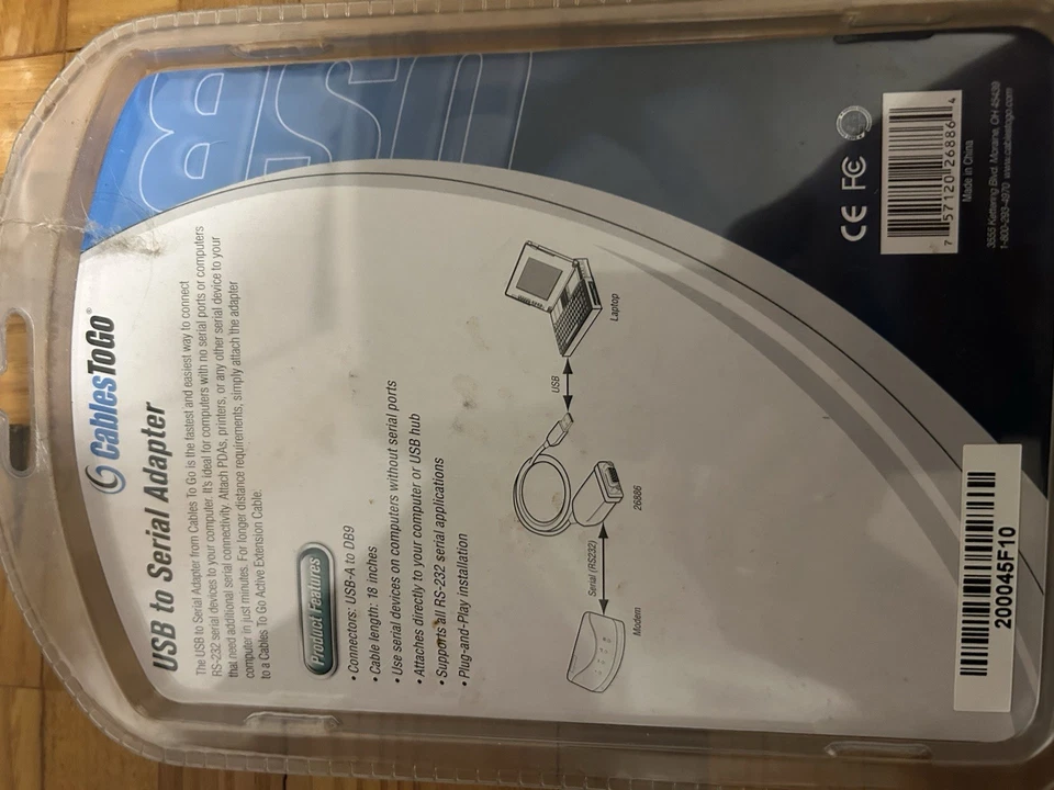 USB to Serial Adapter RS-232DB9 Compatible with Windows, Mac, Linux - Image 2 of 2