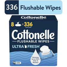 Cottonelle Ultra Fresh Flushable Wet Wipes, 8 Flip-Top Packs