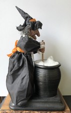 Vtg Gemmy Animated Talking Stirring Cauldron Witch Halloween 18” Decor W/box 90s