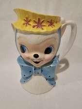 Rare Vintage Royal Sealy Kitty Pitcher Kitschy Anthropomorphic Kitten Cat