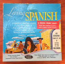 Living Spanish Language Course Language 40 Lessons 4 Records Boxed With Manual