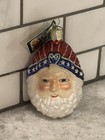 Old World Christmas Patriotic Santa Blown Glass Ornament Merck Family USA Flag
