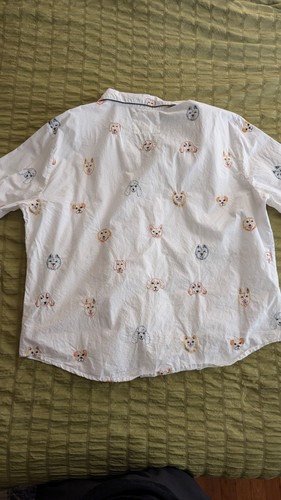 Printfresh Pajama Sleep Shirt Happy Hounds XL Organic Button Embroidered - Picture 7 of 7