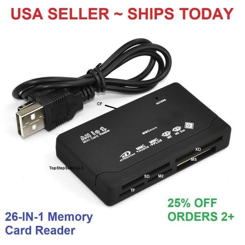 1X All in One Card Memory Reader USB External SDHC MMC Micro M2 Mini A3S7 F49C - Photo 7/13