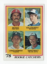 (c) 1978 Topps Rookie Catchers Lance Parrish, Dale Murphy RC Rookie Card NM. rookie card picture