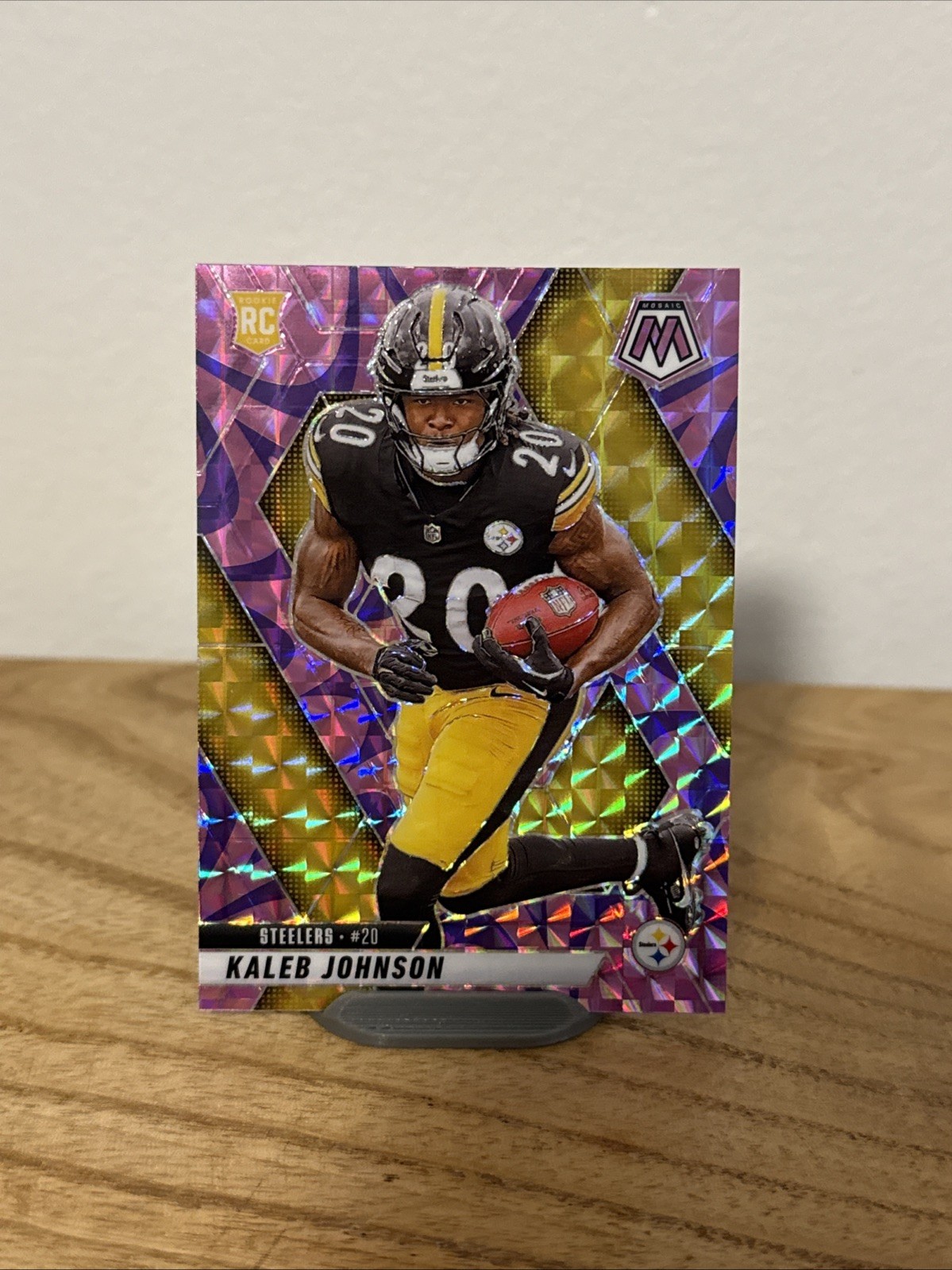2025 mosaic kaleb johnson RC #315 Reactive Purple Mosaic Pittsburgh Steelers