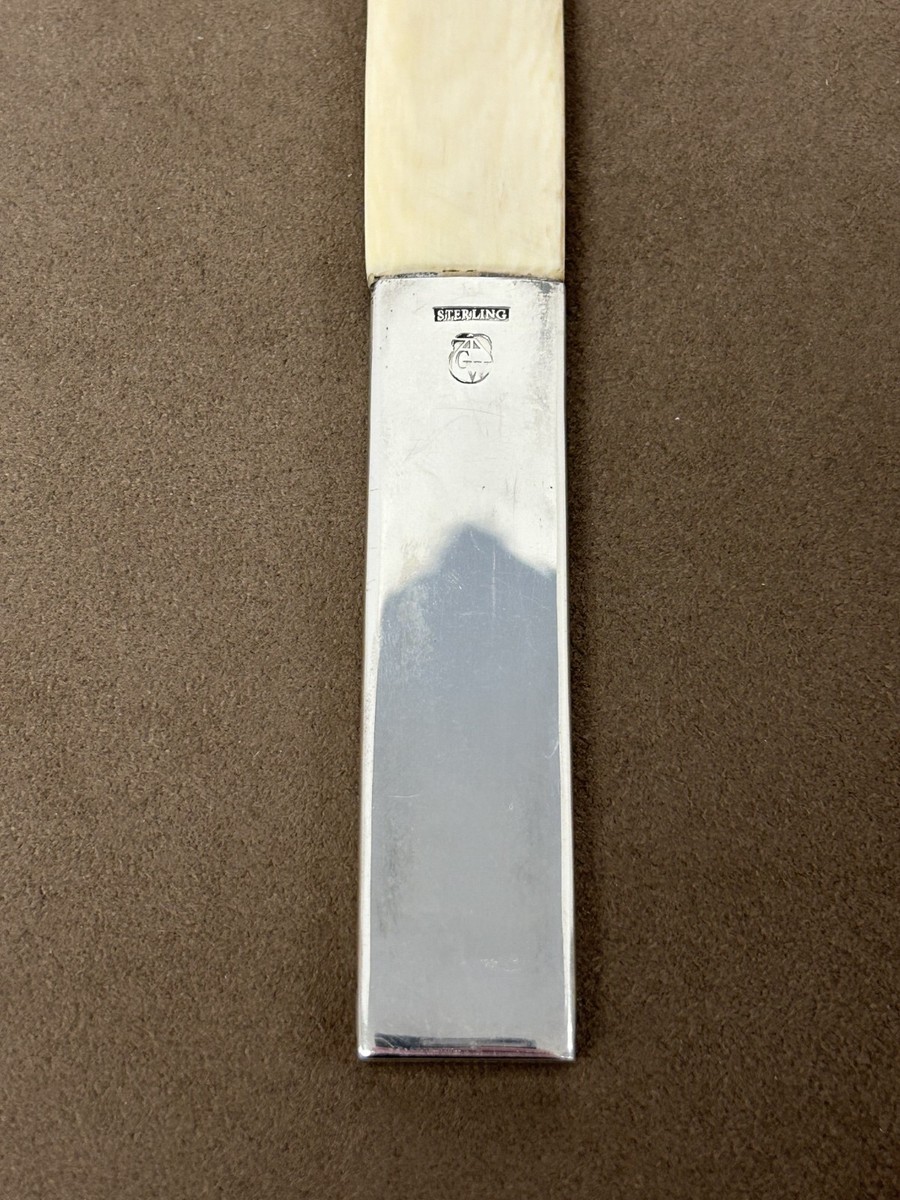 Bone Blade Sterling Handle Paper Knife Letter Opener 10.5
