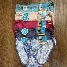 NWT FREE SHIP 5 Size 7 L Vanity Fair Illumination String Bikini Panties 18108