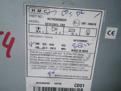 96170C8250SDH Sistema Audio/Radio Cd para HYUNDAI I20 (GB) Klass 2016 228177 - Imagen 3 de 10