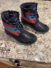 Sperry Top-Sider Big Kids Saltwater Navy/Multicolor Duck Boots size 12M