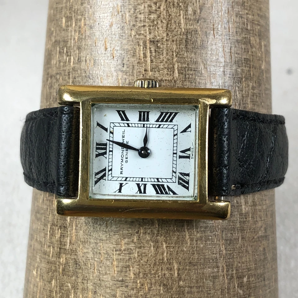 Raymond Weil Women Dress Swiss Black Leather Band Mechanical Wind 21mm Watch 6" - Image 2 of 4